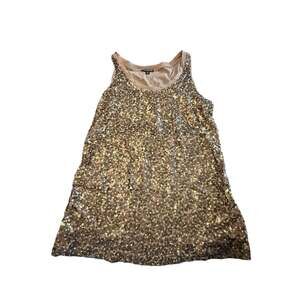 Express Women's Gold Sequin Front Tank Top Size Small